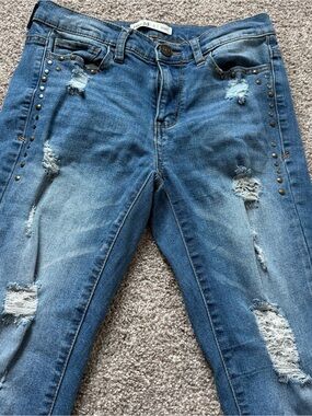Y2K Mudd size 3 skinny jeans denim rhinestone embellishment
